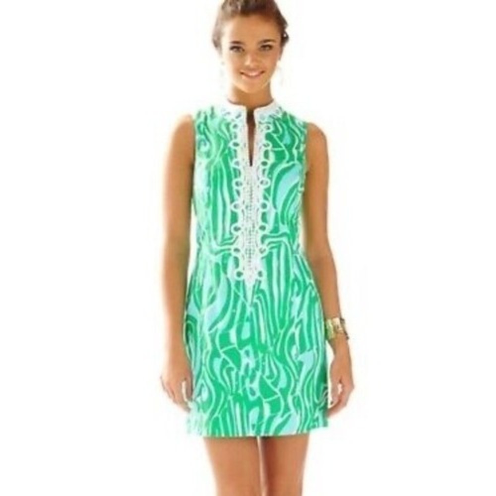 Lilly Pulitzer Finders Keepers Lace Trim Mini Shift Dress Women 2 Sri Lanka - Picture 6 of 7